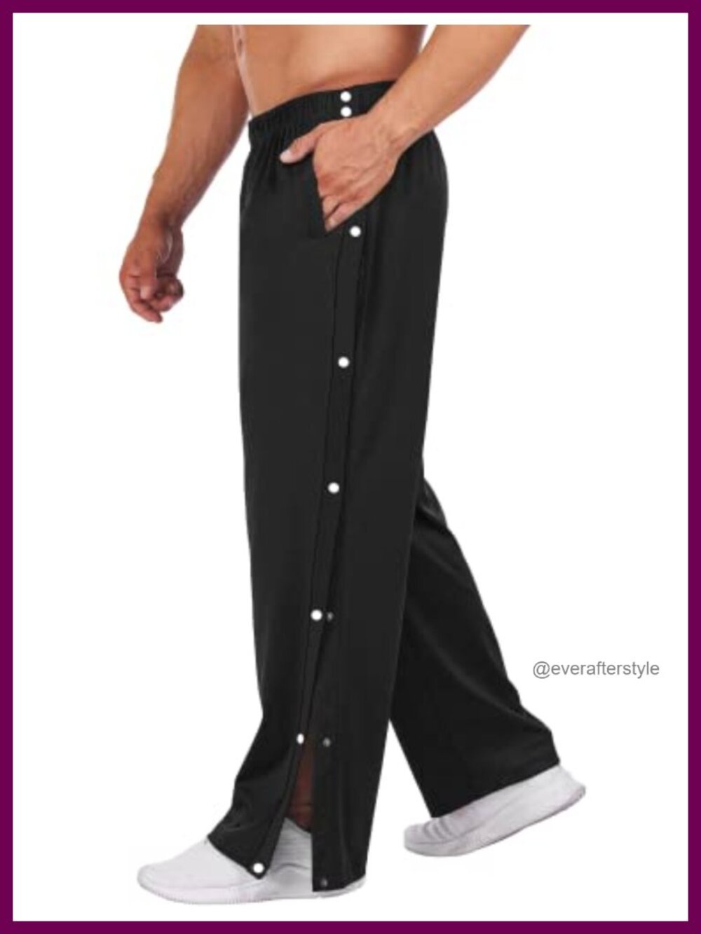 Mens Tear Away Pants Snap Breakaway Basketball Post Surgery Sweatpants